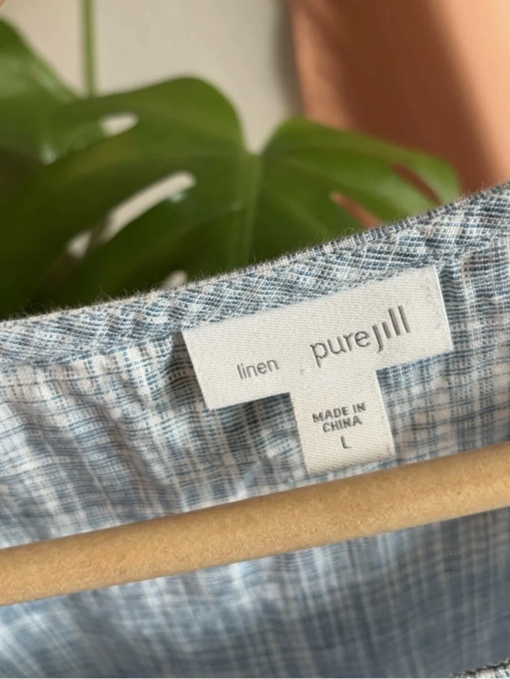 Pure Jill J.Jill Dress Women’s Size L Large 100% Linen Sleveless Sheath Blue - Picture 3 of 6